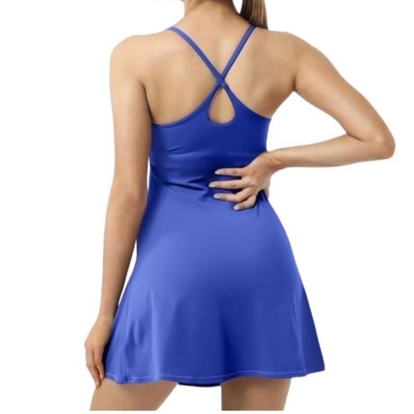 NWT Halara Cloudful Air Backless Cool Touch Activity Euphoria Air Dress Blue - Picture 4 of 16